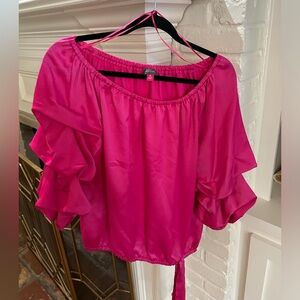 Pink Top! Super fun sleeves